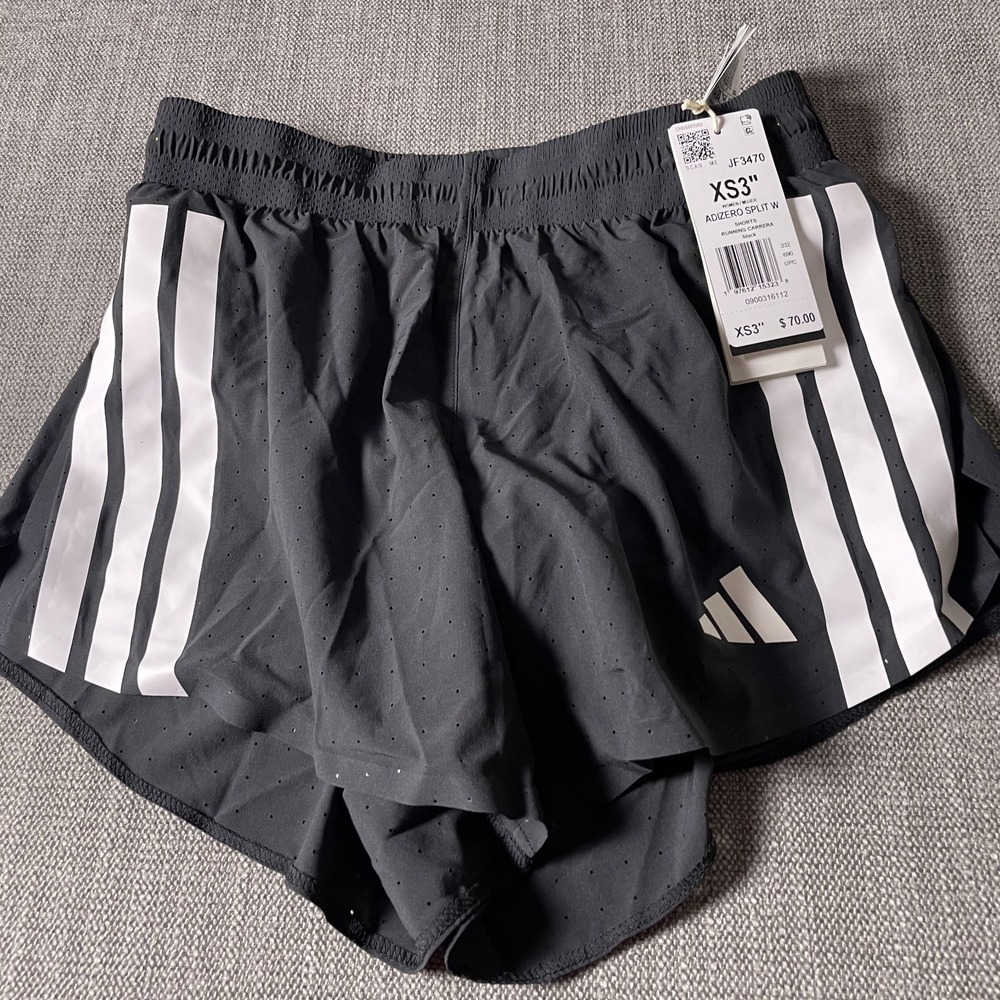 Adidas Adizero Split Running Shorts Womens XS Black Inseam"3 Slim Fit Athletic - Picture 4 of 11